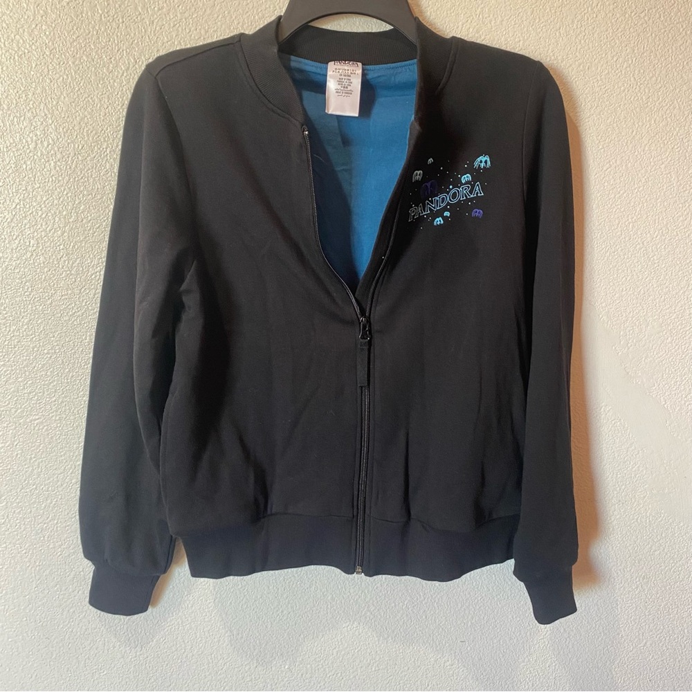 Pandora Black Bomber Jacket with Blue Accents